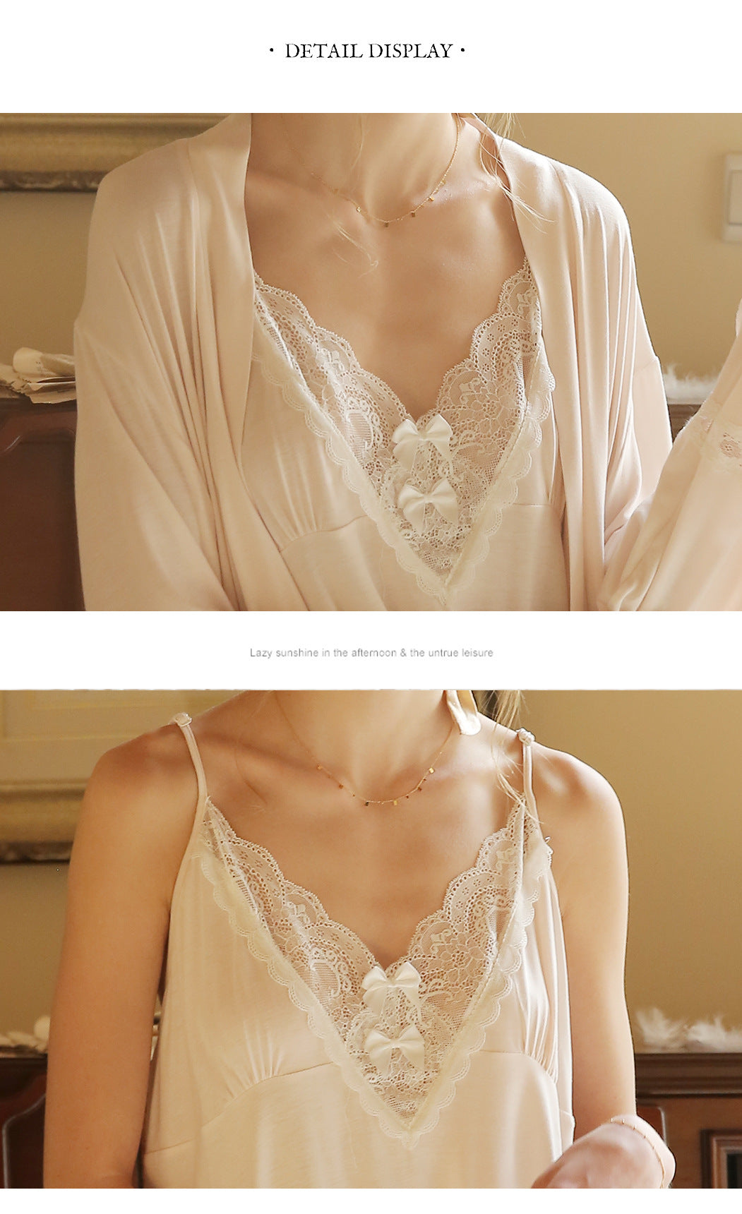 氣質女神棉質浴袍三件套 / 粉色 / ✧106651