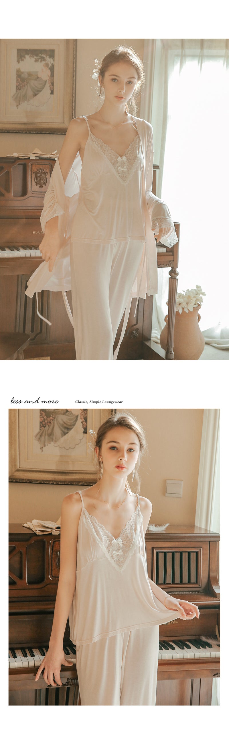 氣質女神棉質浴袍三件套 / 粉色 / ✧106651