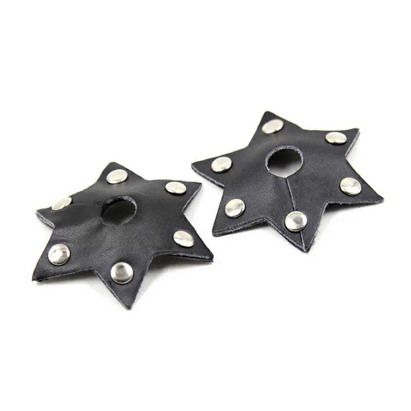 六角露窩釘皮革乳貼 / 黑色 / ✧410131