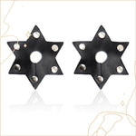 六角露窩釘皮革乳貼 / 黑色 / ✧410131