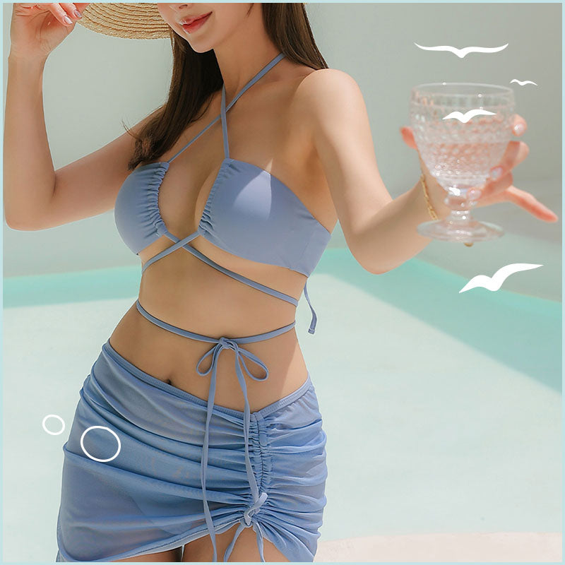 難HANDLE多WAY綁帶比基尼泳衣 / 藍色 / ✧661066