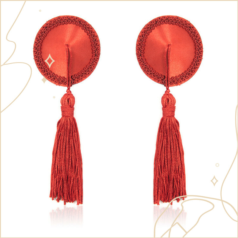 圓形緞面乳貼 / 紅色 / ✧410211