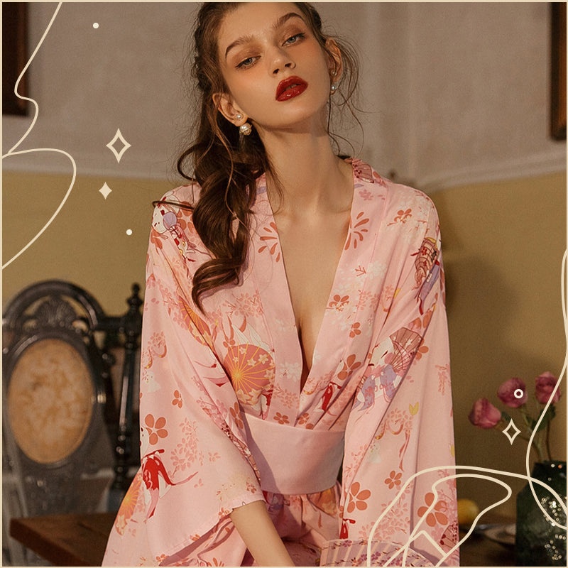 甜美和服櫻花妹浴衣 / 粉色 / ✧115801