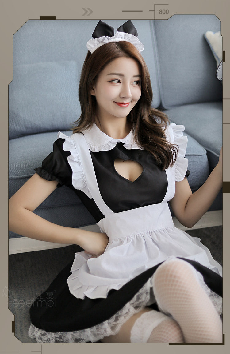 可愛女僕咖啡廳套裝 / 黑白色 / ✧111001