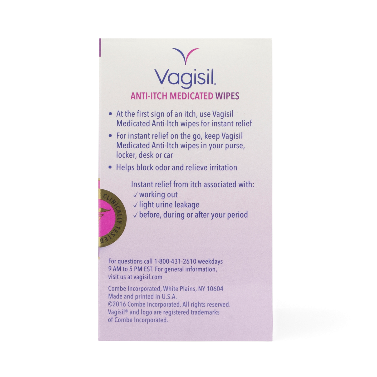 Vagisil 強效舒緩止癢私密濕紙巾