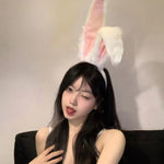 可愛長耳兔毛絨頭箍 / 白色 / ✧440641