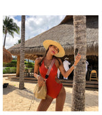 為你痴迷鏤腰連身泳衣 / 橙色 / ✧665931