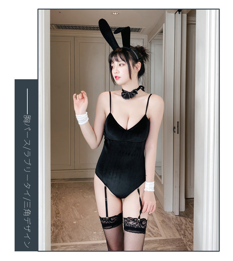 可愛兔女郎BB連體衣睡衣套裝 / 黑色 / ✧116431