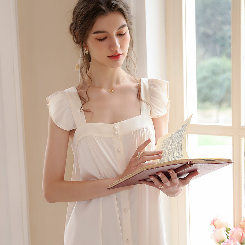 天純真愛滑絲睡裙 / 杏色 / ✧882490