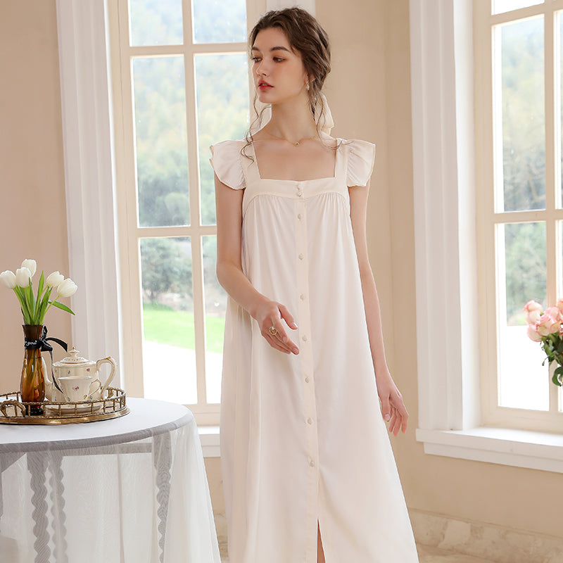 天純真愛滑絲睡裙 / 杏色 / ✧882490