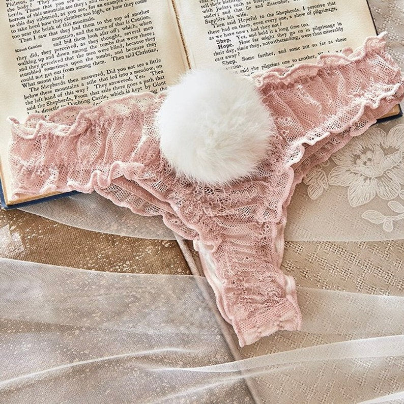 圓滾滾毛茸茸的小兔尾內褲 / 粉色 / ✧220431