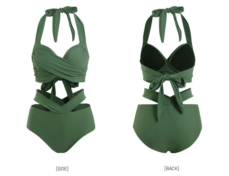 性感粗綁帶比堅尼 / 綠色 / ✧660051