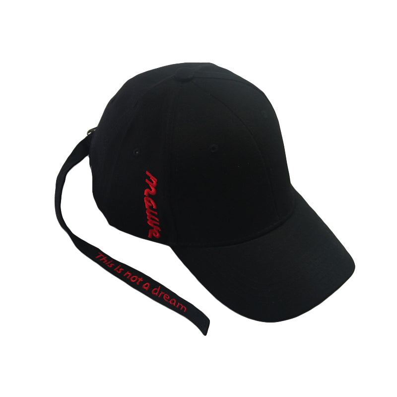 韓系型格長帶棒球帽 / 黑色 / ✧690201