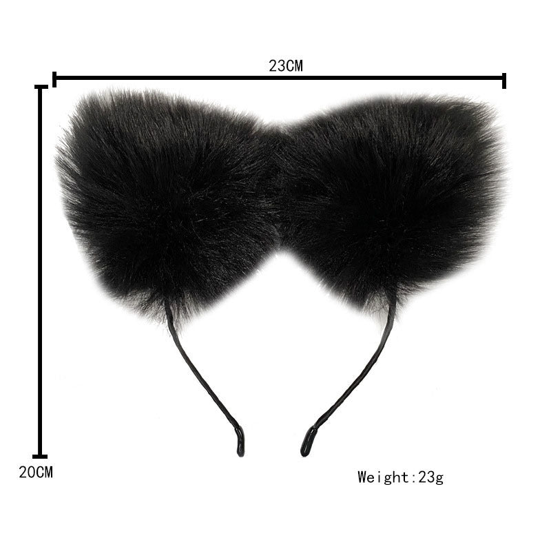 毛茸茸的狐狸耳頭箍 / 黑色 / ✧440621