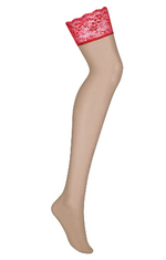 Obsessive Lovica 艷紅蕾絲大腿絲襪 / 裸色 / ✧Lovica