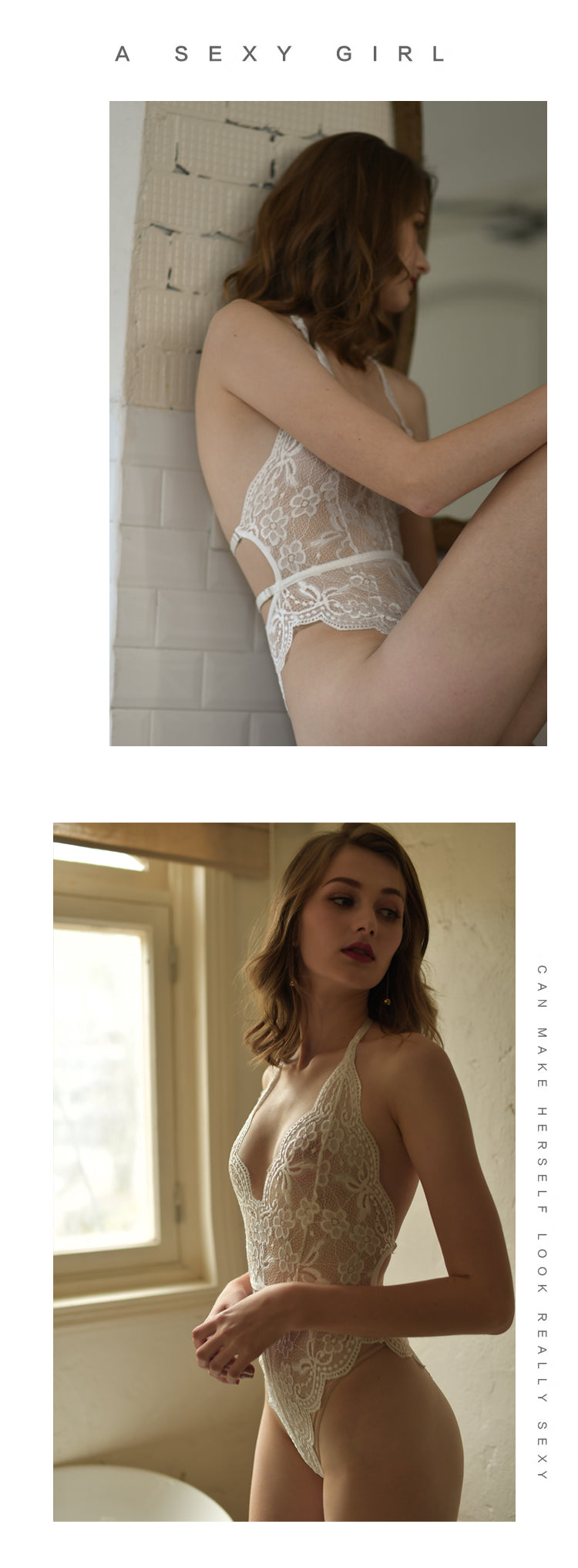 神秘禁忌連體睡衣 / 白色 / ✧851021