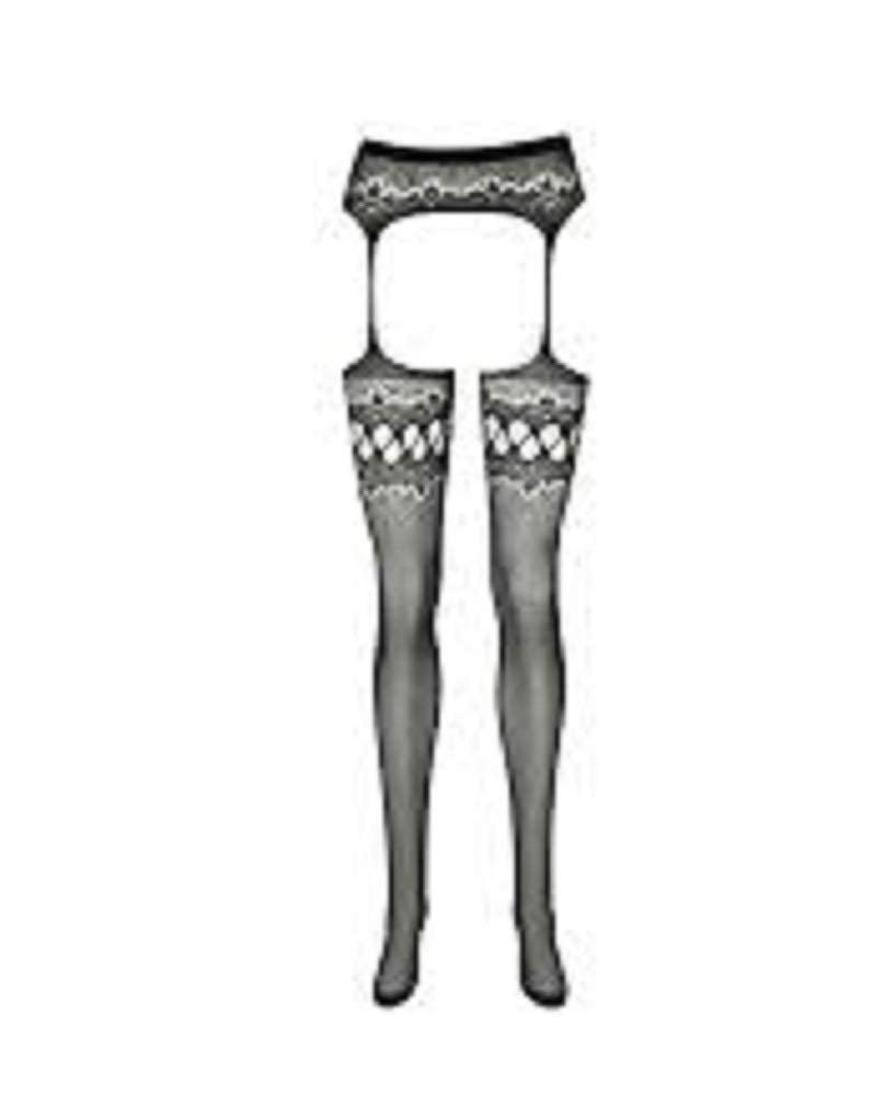 Obsessive 花漾菱格鏤空連身漁網襪 / 黑色 / ✧S214