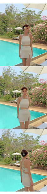 夏日魅力索索三件式泳衣套裝 / 米白色 / ✧660844