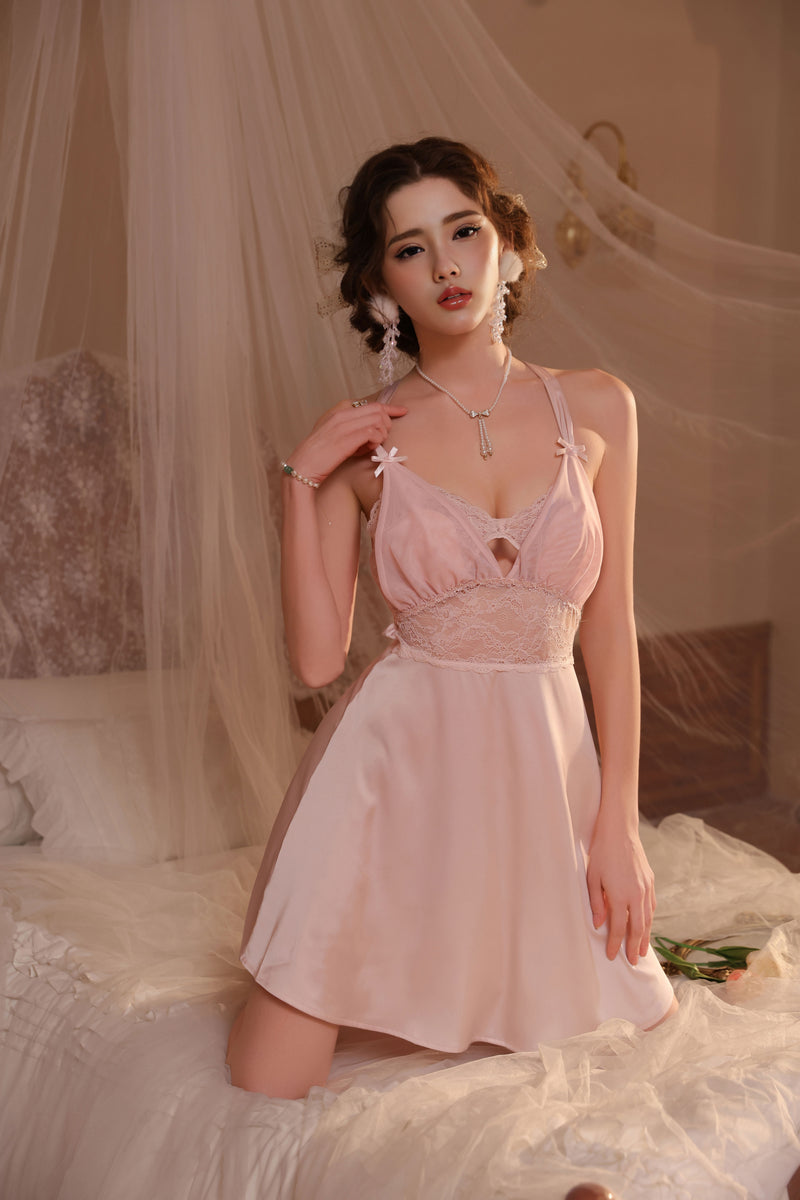 星語粉願夢幻絲滑睡裙 / 粉色 / ✧882071