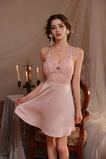 星語粉願夢幻絲滑睡裙 / 粉色 / ✧882071