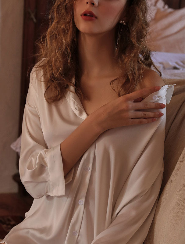 絲滑感OverSize襯衫 / 紫色 / ✧898443