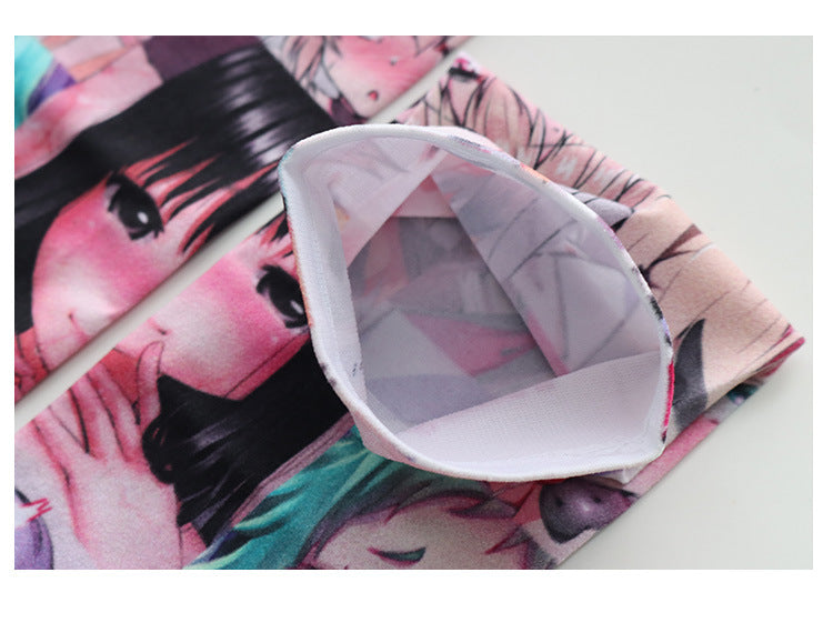 二次元萌感表情 彩色印花過膝長襪 / ✧559011