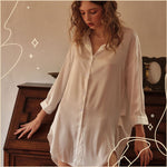 絲滑感OverSize襯衫 / 白色 / ✧898443