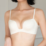 深 U 隱形魔法無痕無鋼圈胸圍 / 黑色 / ✧200573