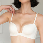 深 U 隱形魔法無痕無鋼圈胸圍 / 黑色 / ✧200573