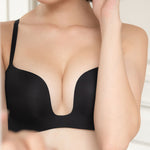 深 U 隱形魔法無痕無鋼圈胸圍 / 黑色 / ✧200573