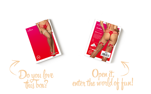 Obsessive 紅色後縫線蝴蝶結大腿絲襪 / 膚色 / ✧S808