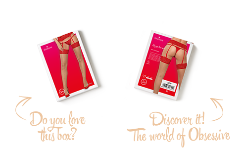 Obsessive 紅蕾絲花邊蔓藤大腿襪 / 裸色 / ✧838STO3