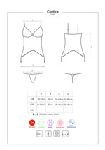 Obsessive 魅影繫帶透視緊身內衣套裝 / 黑色 / ✧Contica