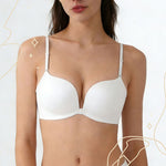 前扣聚攏魔法無鋼圈胸圍 (白色) | 小胸集中內衣 - PM Care