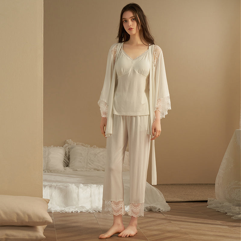 冰山美人仙氣居家服套裝 / 白色 / ✧106001