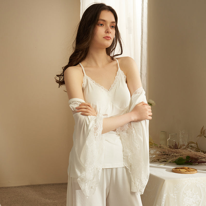 冰山美人仙氣居家服套裝 / 白色 / ✧106001