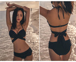 交叉綁帶性感比堅尼 / 黑色 / ✧660001
