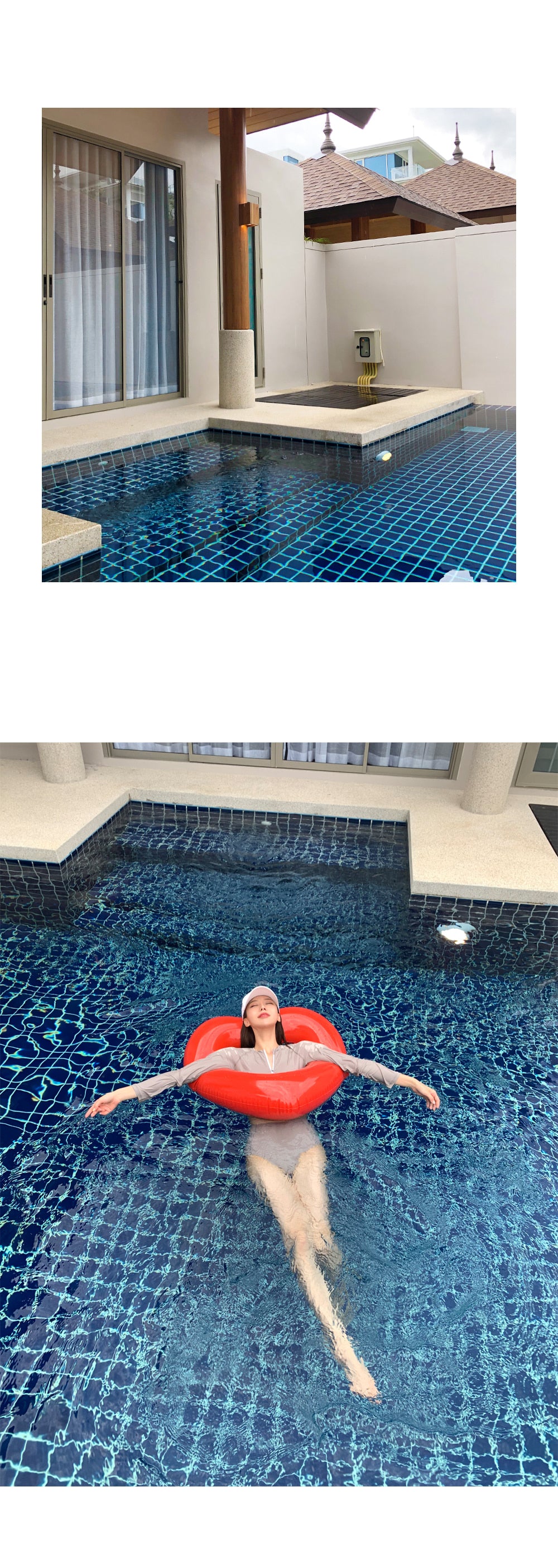 溫柔小姐姐運動風防曬泳衣 / 卡其色 / ✧668621