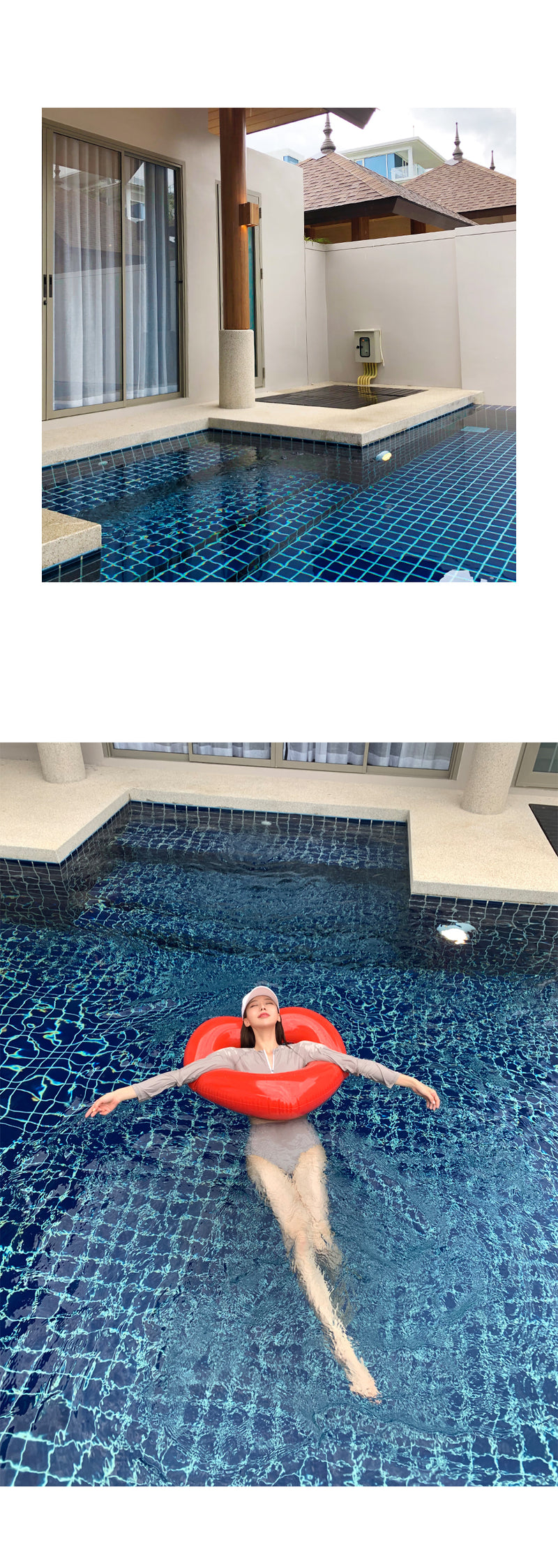 溫柔小姐姐運動風防曬泳衣 / 卡其色 / ✧668621