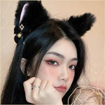 可愛毛毛貓貓耳頭箍 / 黑色 / ✧440611