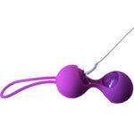 a close up of a purple pair of scissors 