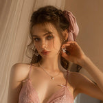 法式隨性絲帶頭巾 / 粉色 / ✧441001