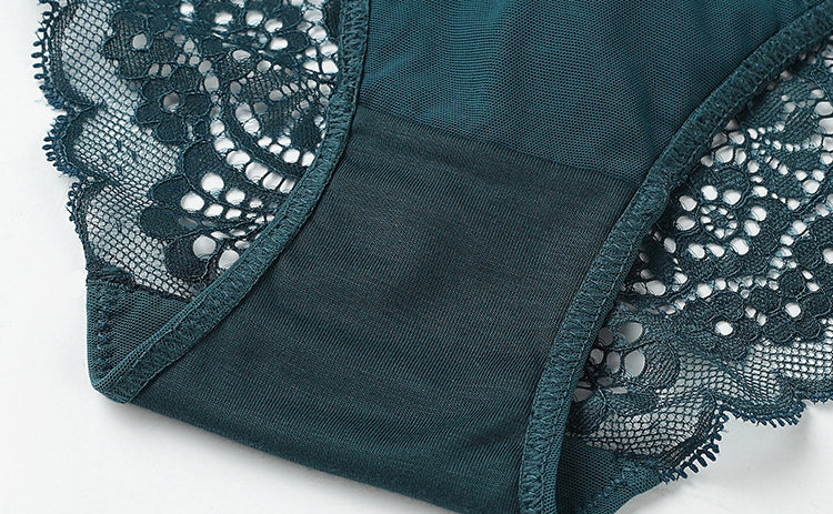 交叉細帶托胸美背胸圍套裝 / 綠色 / ✧200031