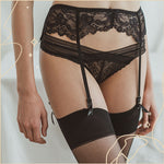 欲罷不能透視蕾絲吊襪帶 / 黑色 / ✧540581