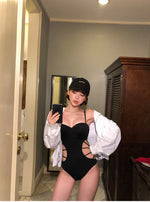 【 5 0 ％ ᴏ ғ ғ 】大鏤空美腰女神連身泳衣 / 黑色 / ✧665951